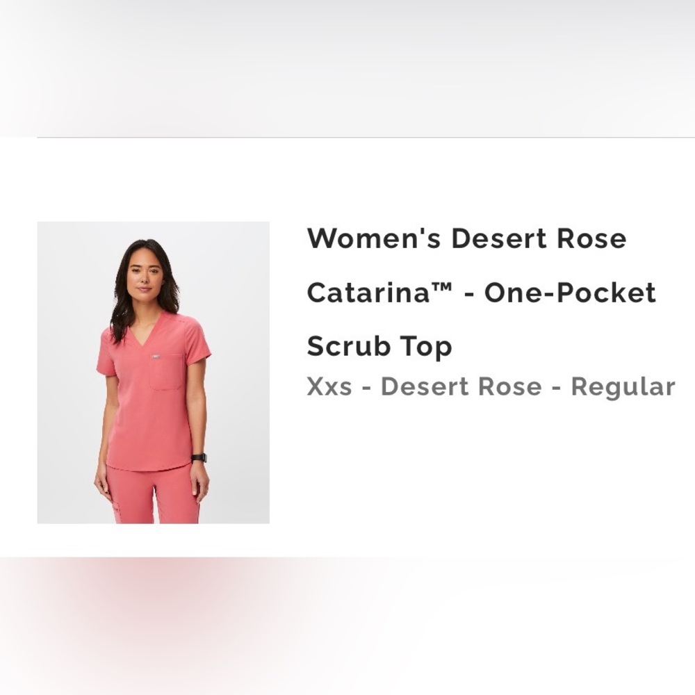 Figs Women's Scrub Top and Livingston SET in Desert Rose Pink